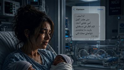 جوزي سابني أنا والتوأم اللي لسه مولودين عشان أمه الغنية أمرته بكده